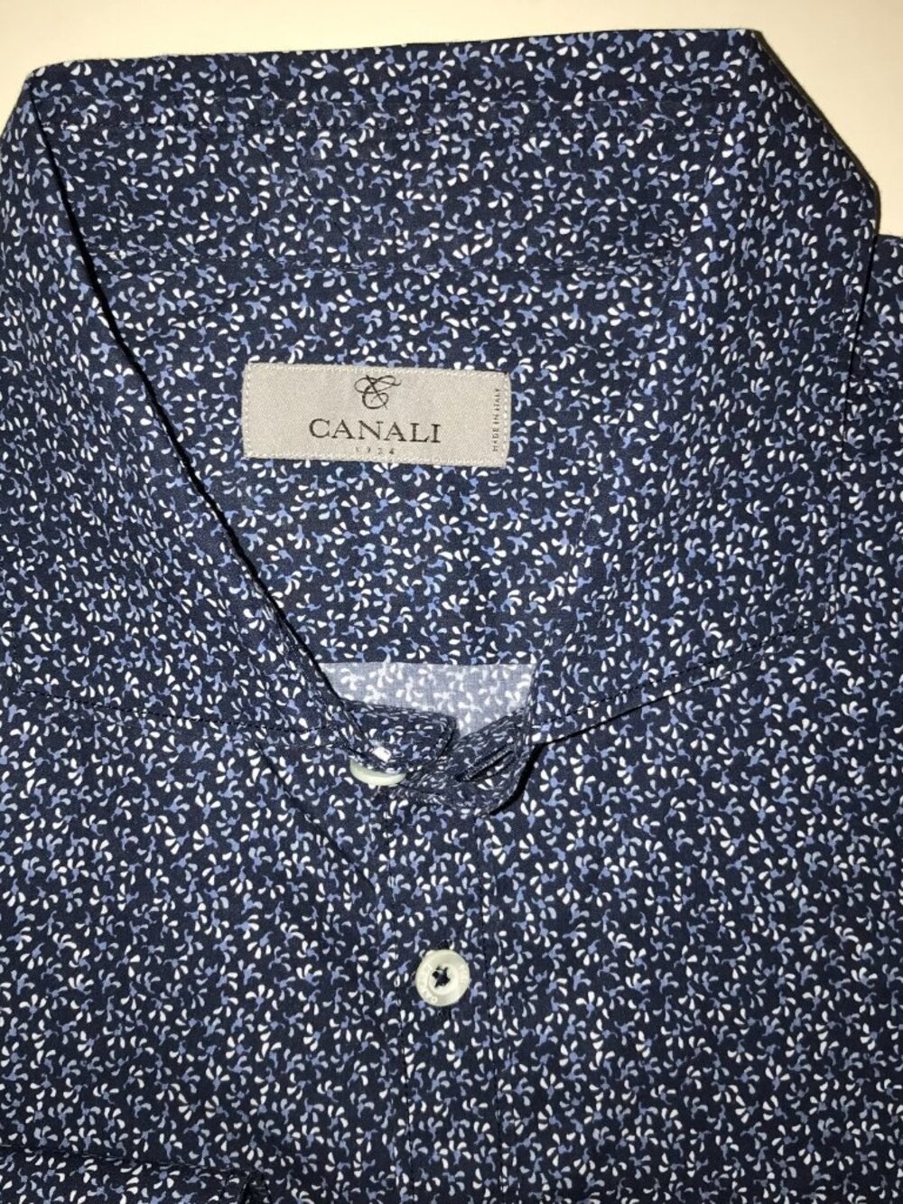 Men's Canali 1934 Floral Long Sleeve Button Front Shirt-Size XL